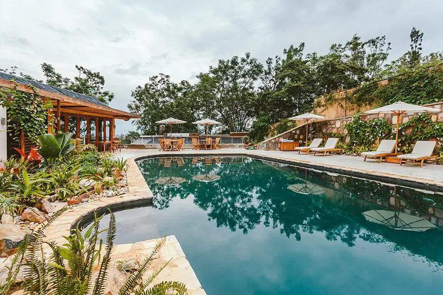 La piscina de agua salada de The Retreat.