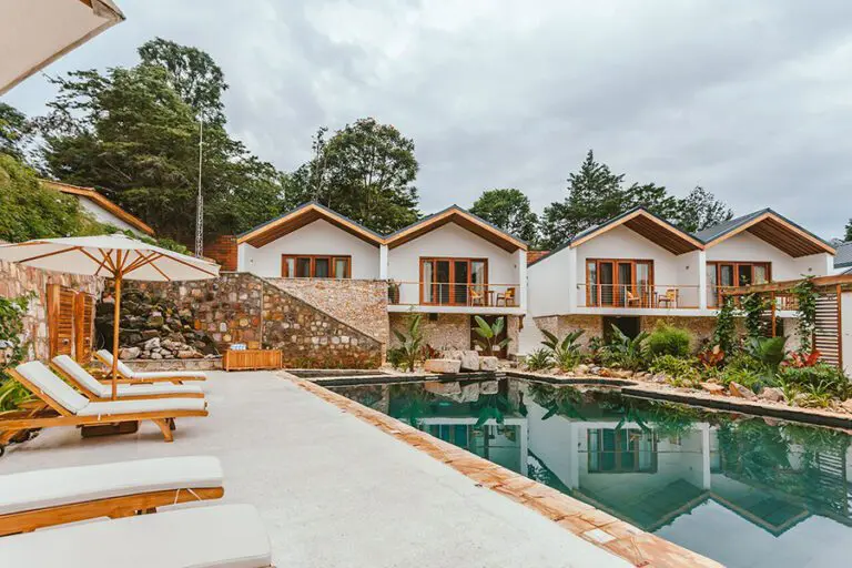 Take a dip in the saltwater swimming pool at The Retreat.