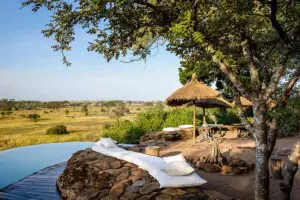 Las Reservas Grumeti como telón de fondo en Singita Faru Faru.