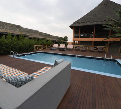Swimming pool at Five Volcanoes Boutique Hotel.