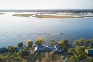 Aerial of lodge.