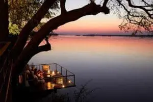 Sunset on the deck over the Zambezi.