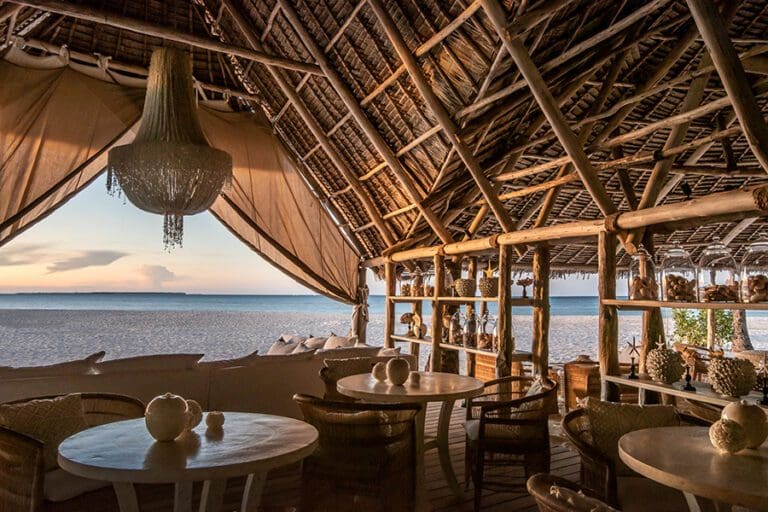Beach view from the Fanjove Island lounge.