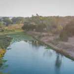 Aerial view of Chula Island Camp's setting, a popular spot for elephants. 