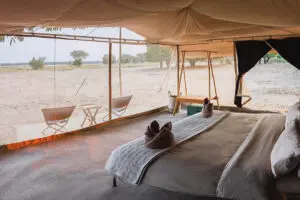 The tent interiors have a surrounding mesh to ensure the best views. 