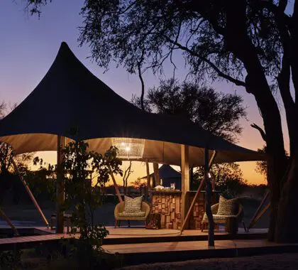 La entrada al campamento de Tuludi.