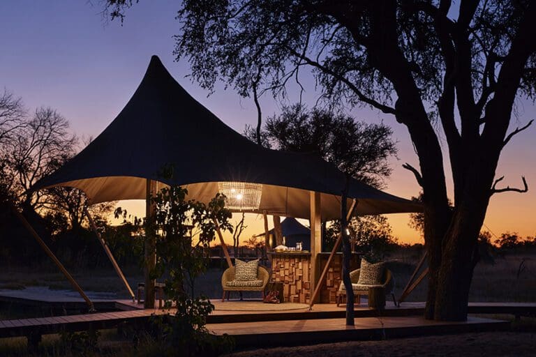 La entrada al campamento de Tuludi.