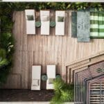 The swimming pool deck.