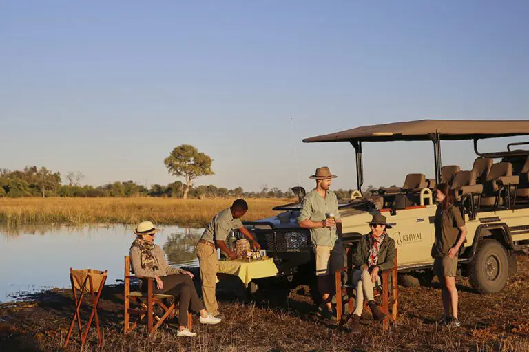 Descanso para el té de la mañana durante un safari.