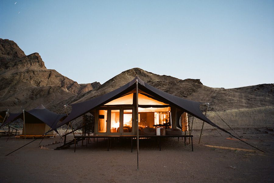 Hoanib Valley Camp is situated in the remote Sesfontein Community Conservation Area in Namibia’s Koakoveld.