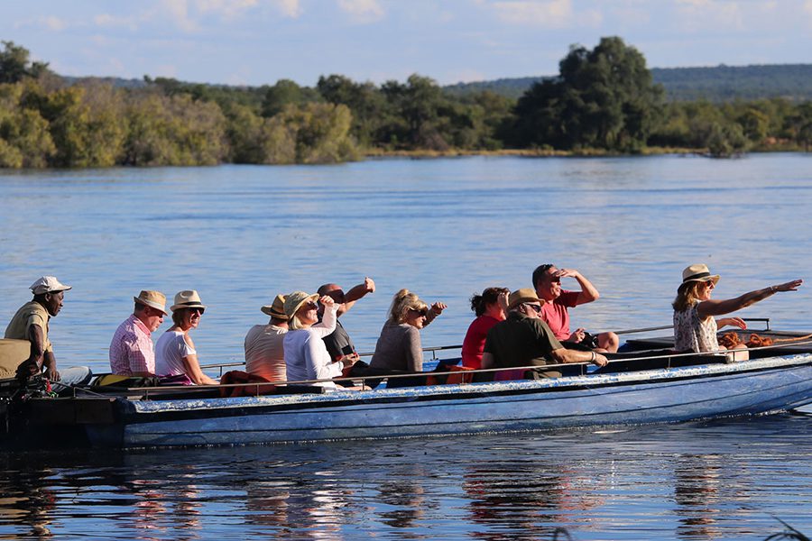 Canoeing on the Zambezi River.