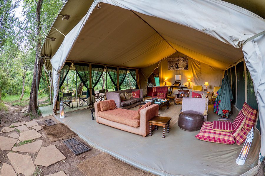 Lounge area at Nairobi Tented Camp.