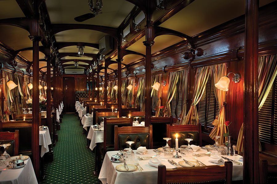 Dining onboard Rovos Rail.