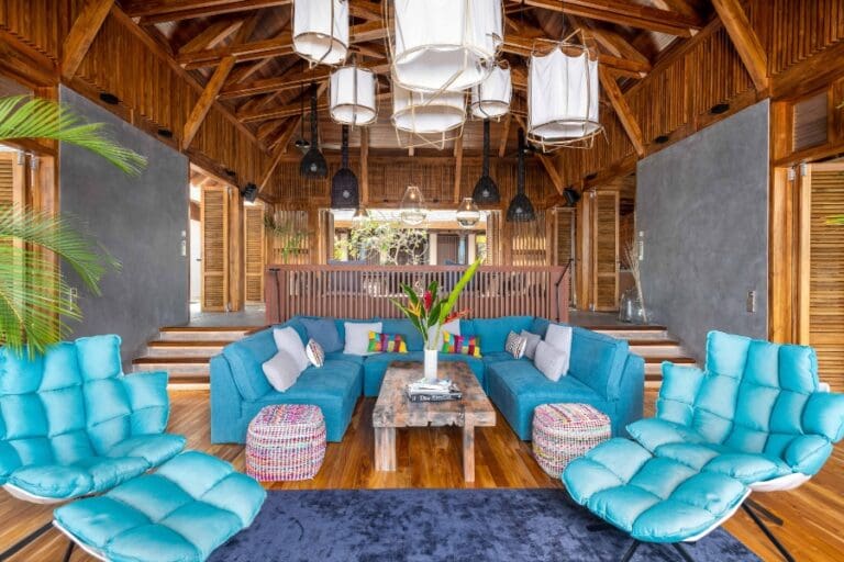 Ocean front luxury villa lounge.