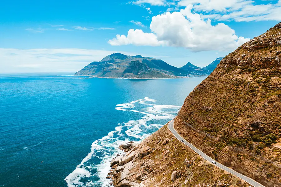 El espectacular paisaje costero de la península de Ciudad del Cabo.
