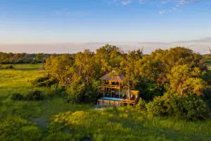 Swimming pool and viewing deck from Little Sable.