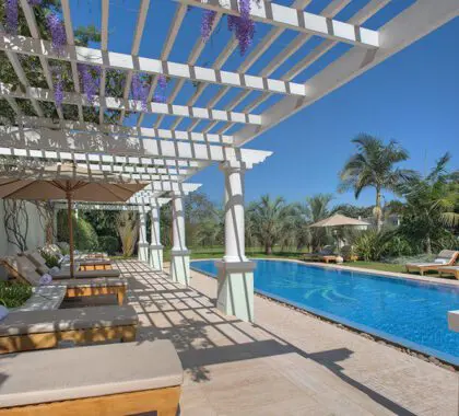 The swimming pool of the elegant Hemingways Nairobi. 