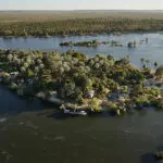 Victoria Falls River Lodge aerial view.