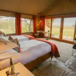Guest tents in the Masai Mara. 