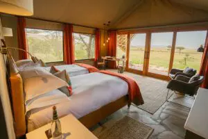 Guest tents in the Masai Mara. 