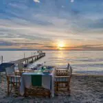 Dining on the shores of Lake Tanganyika.