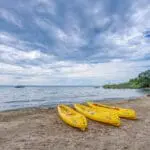 Kayaking available.