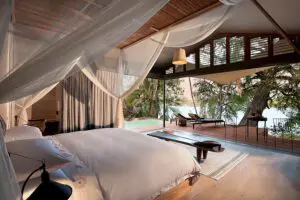 Interior de su dormitorio de lujo 