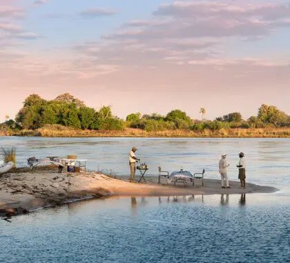 Cena a orillas del río