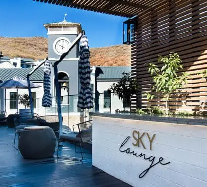 Sky lounge met uitzicht. 
