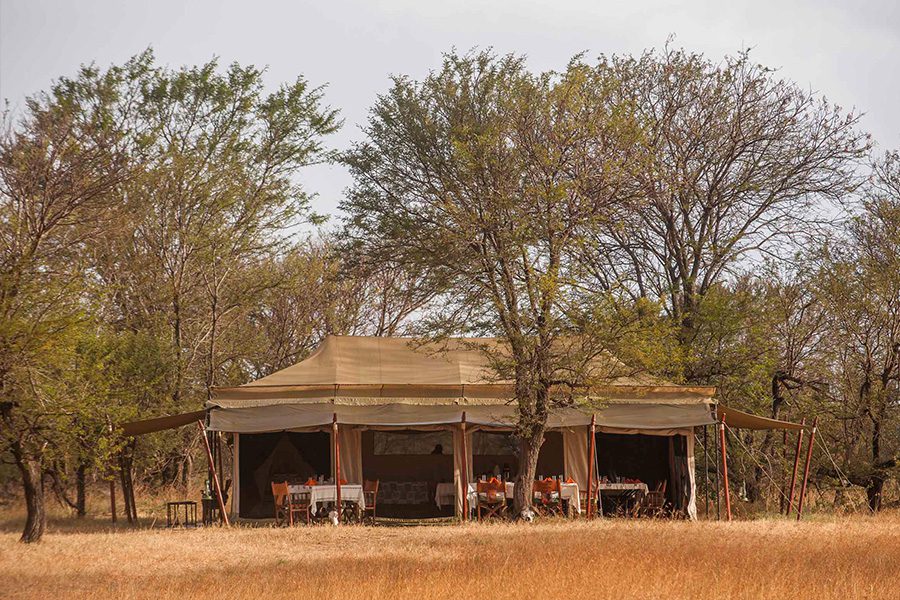 Exterior of the main area of Ndutu Under Canvas tented camp