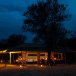 Night time exterior of the main area