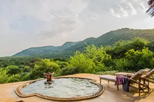 Private swimming pool for your family to enjoy at Lentorre Lodge.