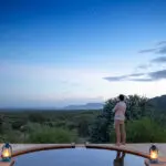 Swimming pool and view. 