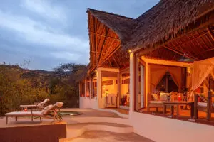 Outside view of the bedroom. 