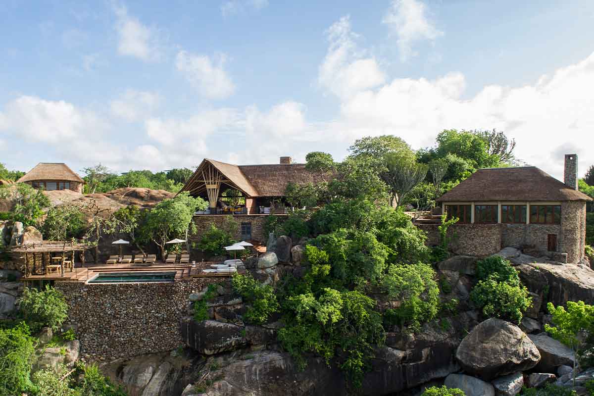 Mwiba Lodge, a secluded, sophisticated haven set among massive stone boulders.