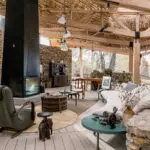 The spacious main lounge has a fireplace for the winter months.