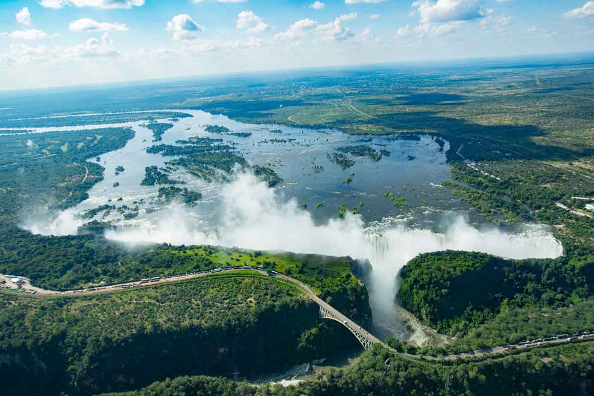 Scenic flights over Victoria Falls are on offer at Ilala Lodge Hotel , Zimbabwe.