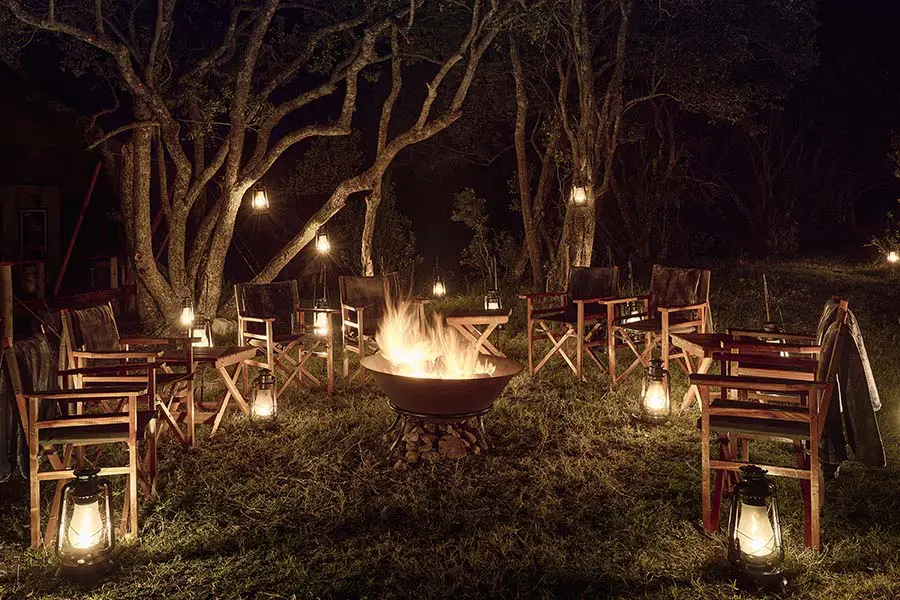 Stories are shared fireside. 