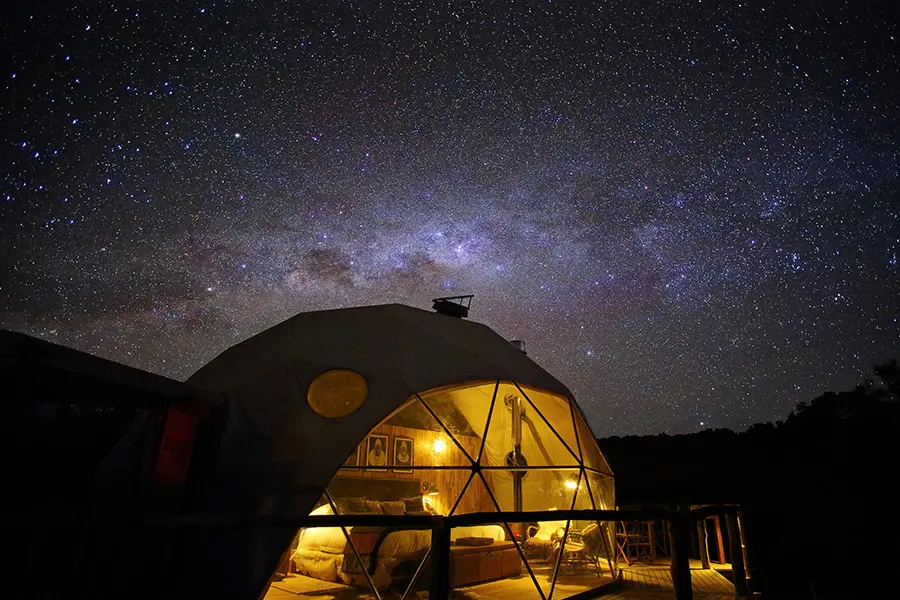The Highlands Starry dome at night.
