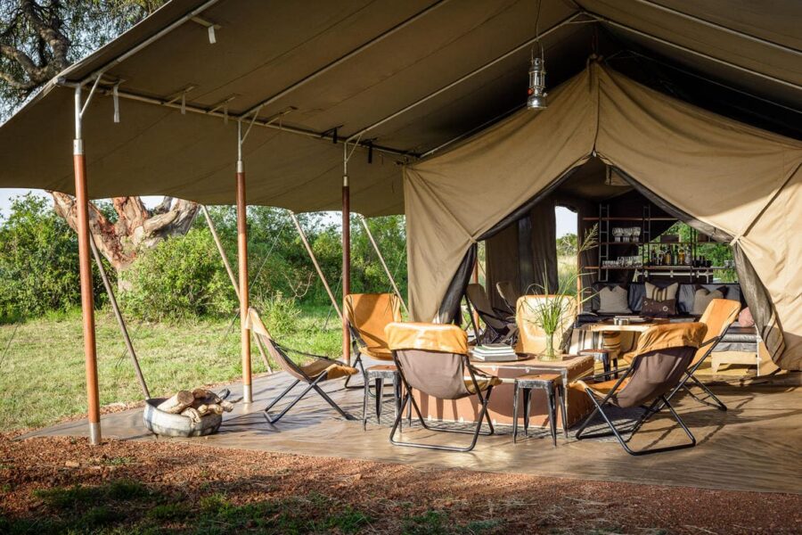 The exterior of a tent at Serengeti Explore