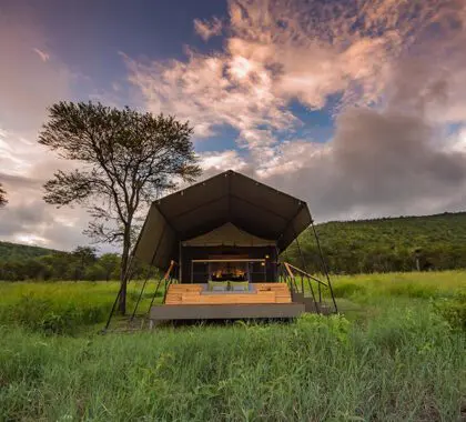 Exterior del campamento de Dunia.