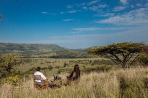 Sundowners in the wilderness of Tanzania.