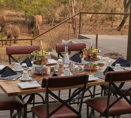 Al fresco dining area. 