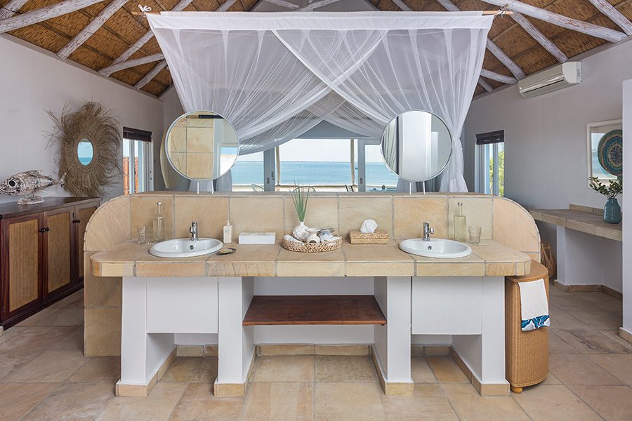 Beach villa bathroom.