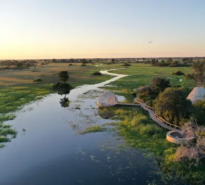 Jao Camp en el corazón del delta del Okavango.