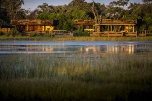 The exterior of Vumbura Camp.
