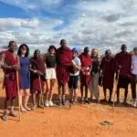 Con el equipo en el Parque Nacional de Amboseli.