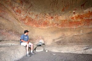 View San rock art that dates back thousands of years.