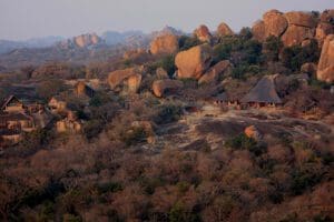 Big Cave Camp in the Matobo Hills, with stupendous views into the Matopos National Park.