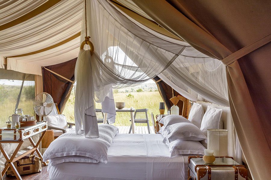 Interior of your Singita Mara River Tented Camp suite.